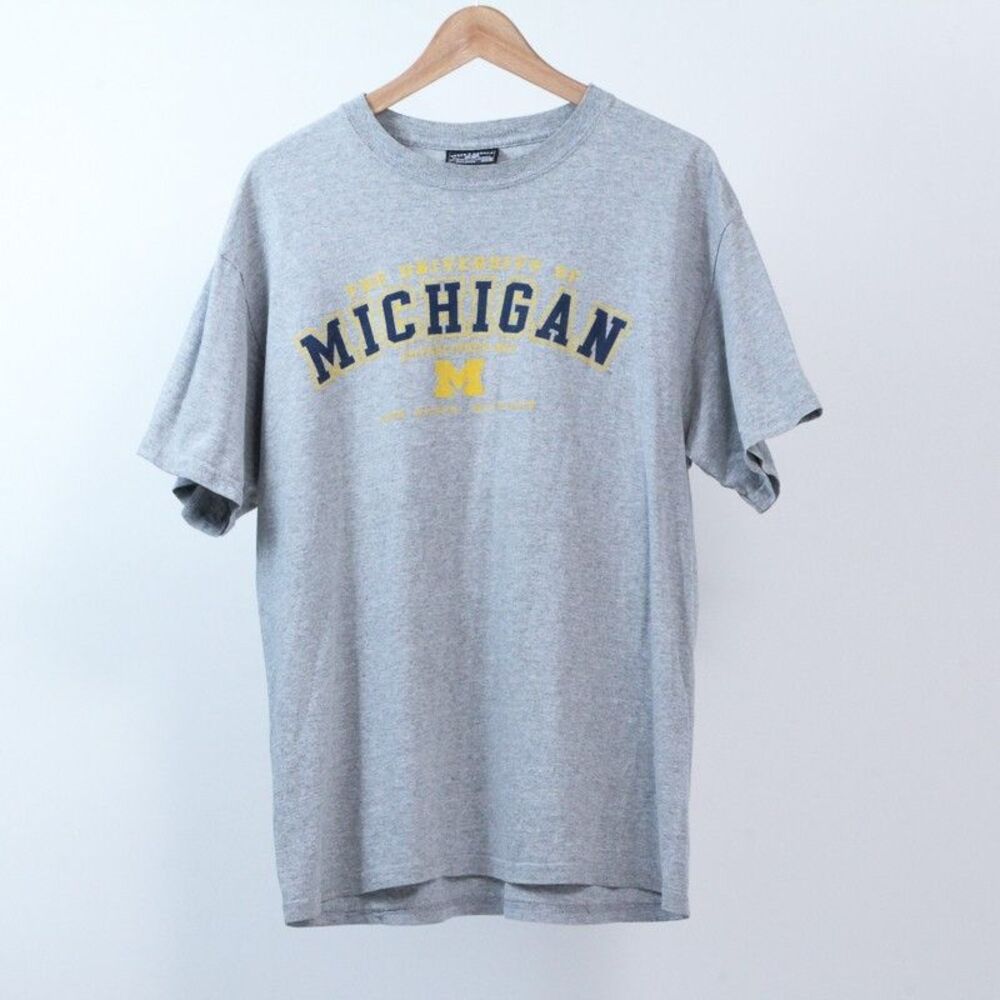 VTG Michigan Wolverines T Shirt Steve & Barry's Mens Large Gray NCAA University